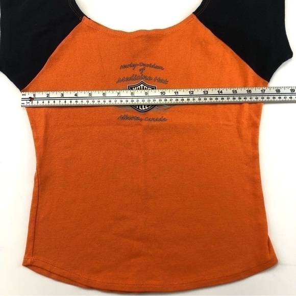 HARLEY-DAVIDSON women’s orange and black tee - Picture 6 of 7